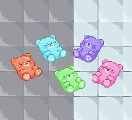 15 pixels per color: Sleepy Gummy Animated